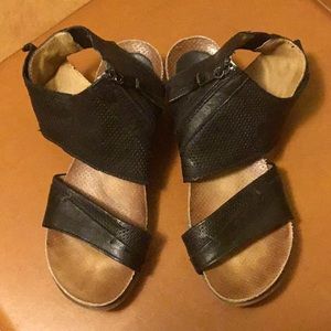 Miz mooz leather sandals, black leather, size 38/7